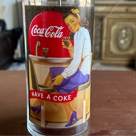 Vintage Coca-cola Glass Straw Holder Dispenser “Have A Coke” 1980’s A017 EUC - Picture 2 of 7
